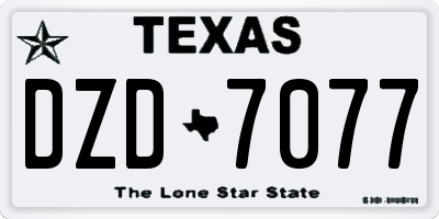 TX license plate DZD7077
