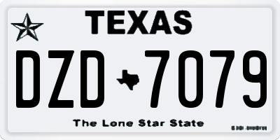 TX license plate DZD7079
