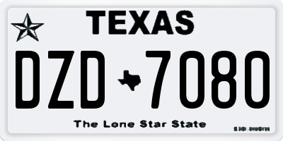 TX license plate DZD7080