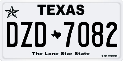 TX license plate DZD7082