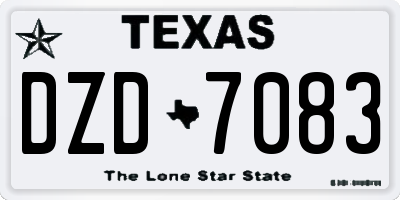 TX license plate DZD7083