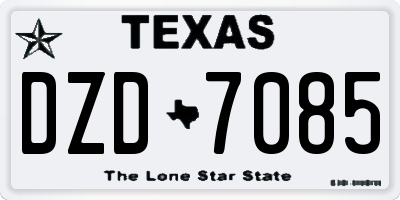 TX license plate DZD7085