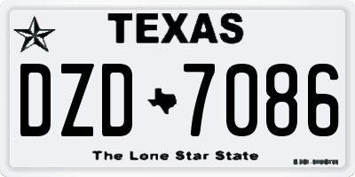 TX license plate DZD7086