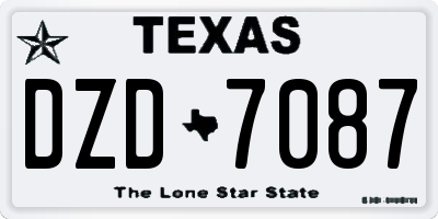 TX license plate DZD7087