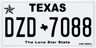 TX license plate DZD7088