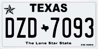 TX license plate DZD7093