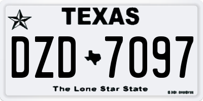 TX license plate DZD7097