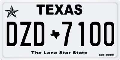 TX license plate DZD7100