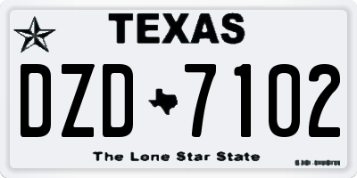 TX license plate DZD7102