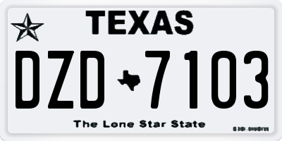 TX license plate DZD7103