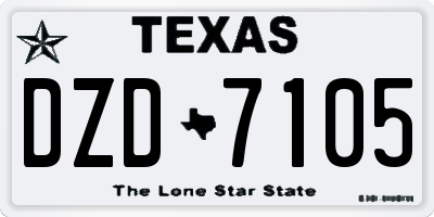 TX license plate DZD7105