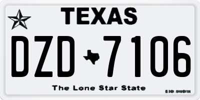 TX license plate DZD7106