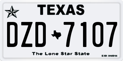 TX license plate DZD7107