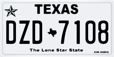 TX license plate DZD7108
