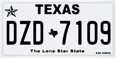 TX license plate DZD7109