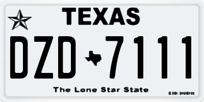 TX license plate DZD7111