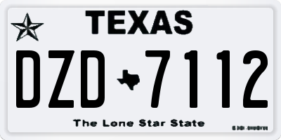TX license plate DZD7112
