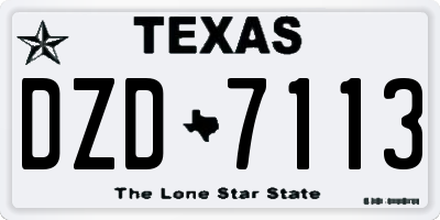 TX license plate DZD7113