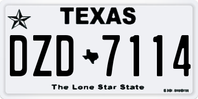 TX license plate DZD7114