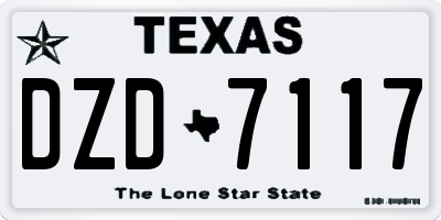 TX license plate DZD7117