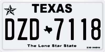 TX license plate DZD7118