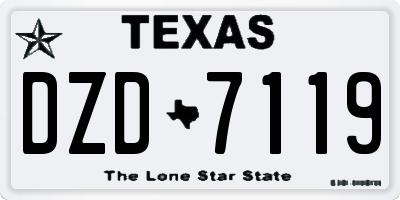 TX license plate DZD7119