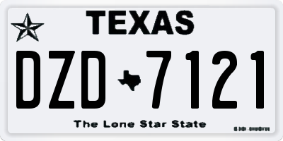 TX license plate DZD7121
