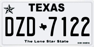 TX license plate DZD7122