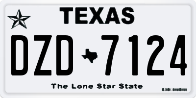 TX license plate DZD7124
