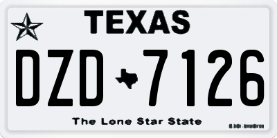 TX license plate DZD7126