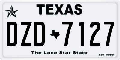 TX license plate DZD7127