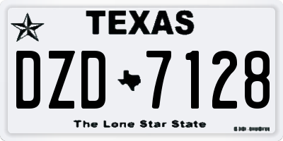 TX license plate DZD7128