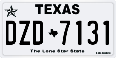 TX license plate DZD7131