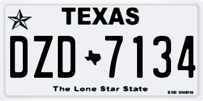 TX license plate DZD7134