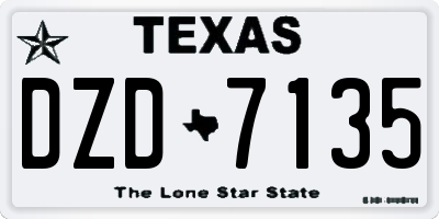 TX license plate DZD7135