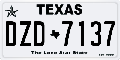 TX license plate DZD7137