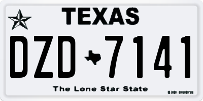 TX license plate DZD7141