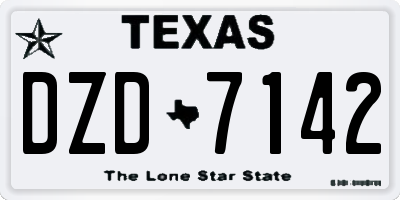 TX license plate DZD7142