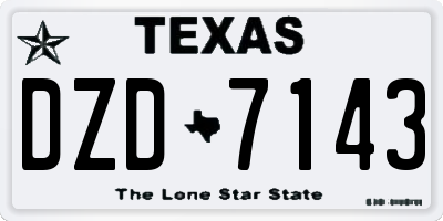 TX license plate DZD7143
