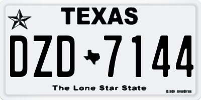 TX license plate DZD7144