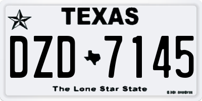 TX license plate DZD7145