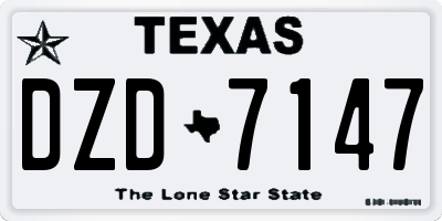 TX license plate DZD7147