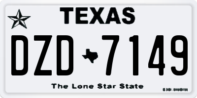 TX license plate DZD7149