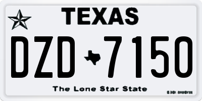 TX license plate DZD7150