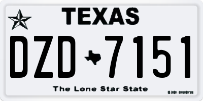 TX license plate DZD7151
