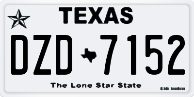 TX license plate DZD7152