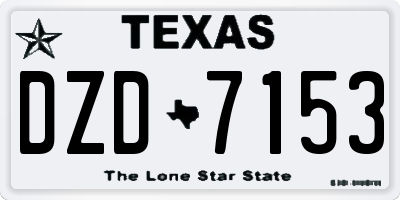 TX license plate DZD7153