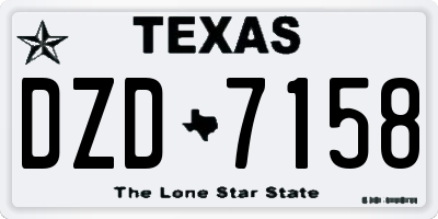 TX license plate DZD7158
