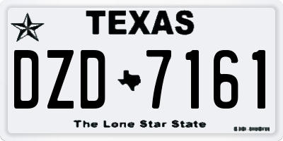 TX license plate DZD7161