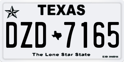 TX license plate DZD7165